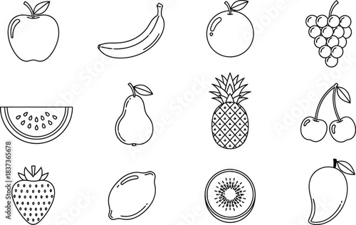 set of fruits and vegetables