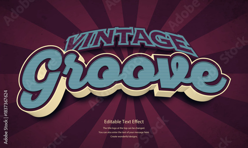 [Editable Text Effect Logo] ” Vintage Groove  Logo” The title logo style is a Retro logo style on antique paper and radial background.