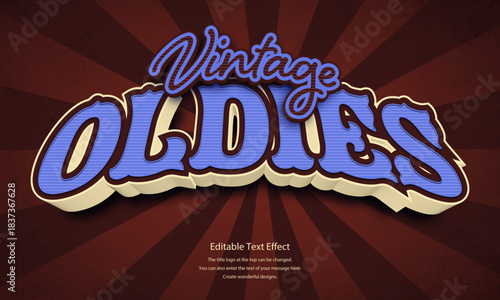 [Editable Text Effect Logo] ” Vintage Oldies  Logo” The title logo style is a Retro logo style on antique paper and radial background.