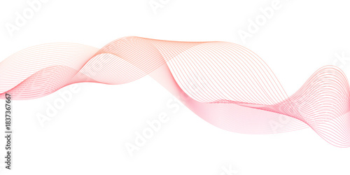 abstract pink and yellow curved lines in White Background, exhibiting a dynamic and harmonious composition against, flowing firefly dots create a vibrant wave line pattern.