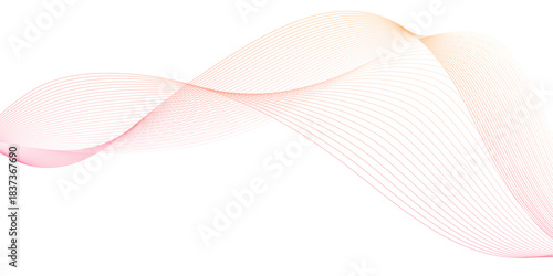 abstract pink and yellow curved lines in White Background, exhibiting a dynamic and harmonious composition against, flowing firefly dots create a vibrant wave line pattern.