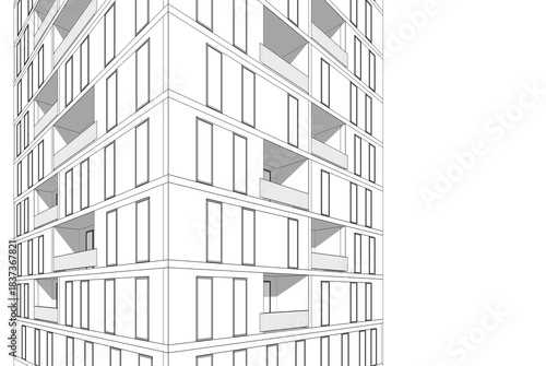 Building 3d structure. Architectural background. 