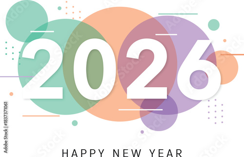 Colorful abstract background with the year 2026 text