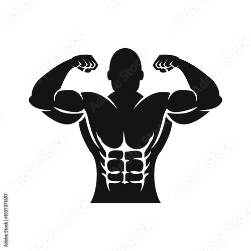 Muscular Man Flexing | Bodybuilding, Fitness, Muscle, Strength Vector