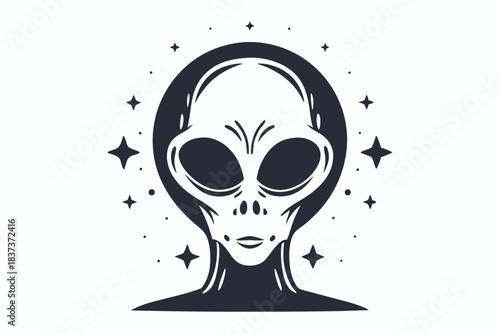 Creepy Skull with Black Ink Splatter, Halloween Gothic Decorative Element