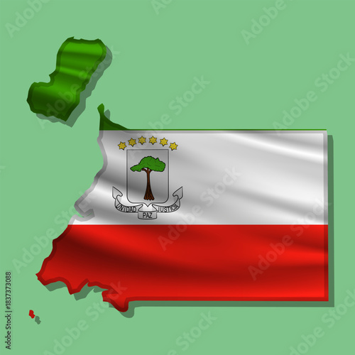 Vector flag Equatorial Guinea in the form of a map