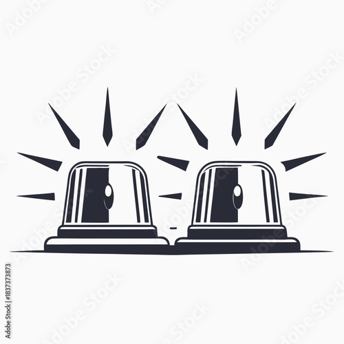 Emergency Siren Icon, Alert Symbol, Safety Element, Alarm Design, Warning Lights