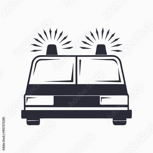 black police car with flashing lights clip art preview