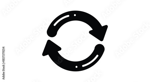 Circular arrows forming a loop representing a cycle or process silhouette