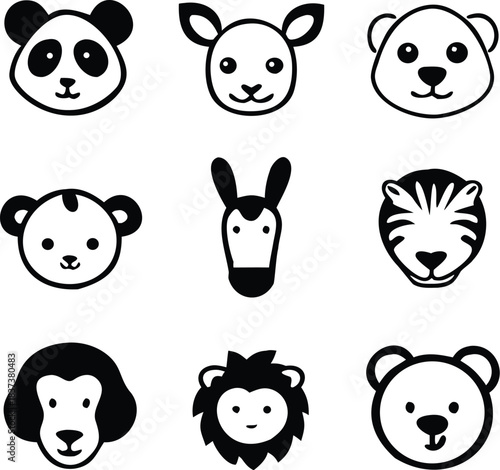 set of funny animals