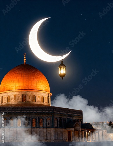 Isra and Mi'raj Islamic greeting card