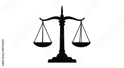 Scales of justice a black silhouette illustrating balance and legal concepts