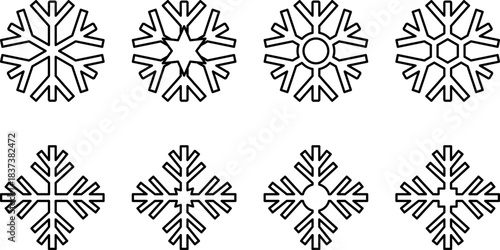 Outline Snowflake Icons