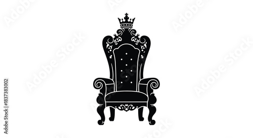 Elegant ornate throne chair in black and white a regal silhouette