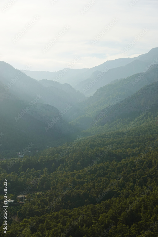 Naklejka premium The view of Goynuk canyon from Ali mountain, Beldibi, Antalya region, Turkey 