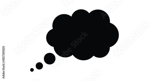 A dark thought bubble shape a visual representation of ideas silhouette