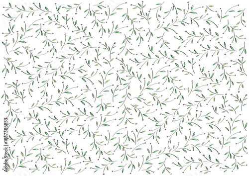 手書きのボタニカル柄ベクターイラスト