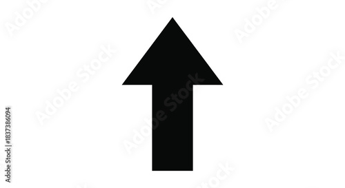 Simple black arrow pointing upwards a minimalist design silhouette