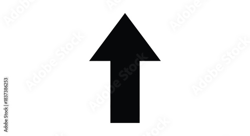 A simple black arrow pointing upwards a distinct graphic silhouette