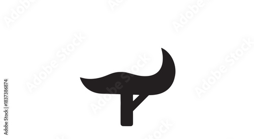 Minimalist black horned logo silhouette for branding and graphic design on white background.