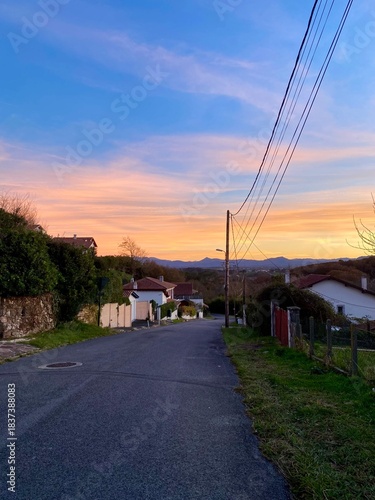 sunset over the mountains 