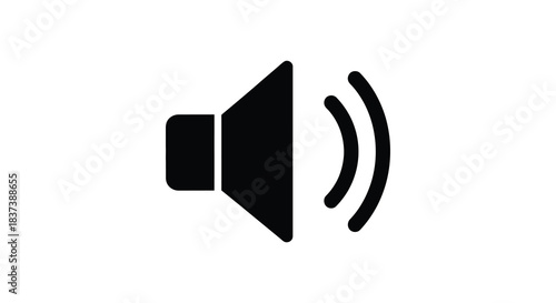 Simple black speaker icon design a modern audio symbol silhouette