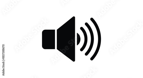 Black speaker icon with sound waves a simple graphic silhouette