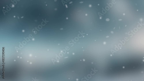 realistic winter snowfall with snowflakes on a blurry winter background