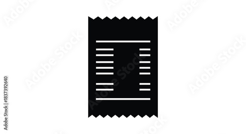 Simple black receipt design with horizontal lines as a striking silhouette