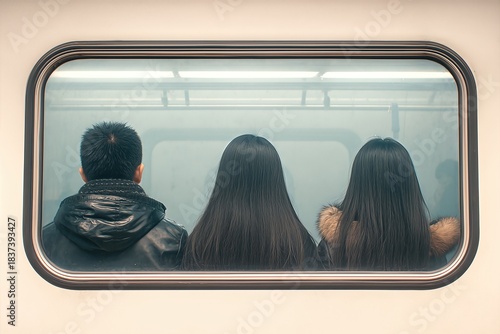 Commuters Wait for the Metro Train in a Chinese Subway Station During Busy Travel Hours
