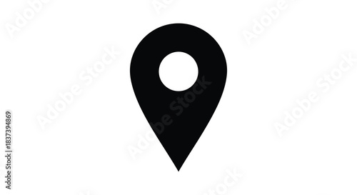 Simple black location pin icon a minimalist geographical marker silhouette