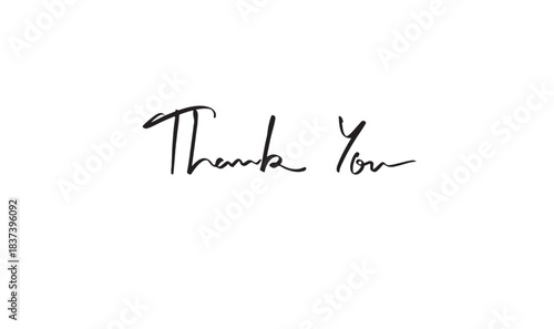 Thank you text font calligraphy hand written lettering script black color object icon thank you thanksgiving day welcome hello thank you message grateful phrase business communication thank you label
