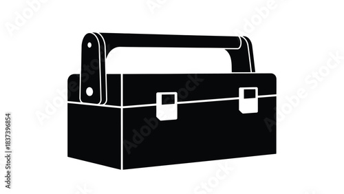 A simple black and white illustration of a closed toolbox