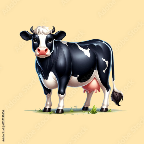cow with a flower