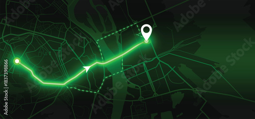 Kyiv GPS Map – Green Vector Navigation
