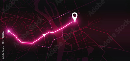 Kyiv GPS Map – Pink Vector Navigation