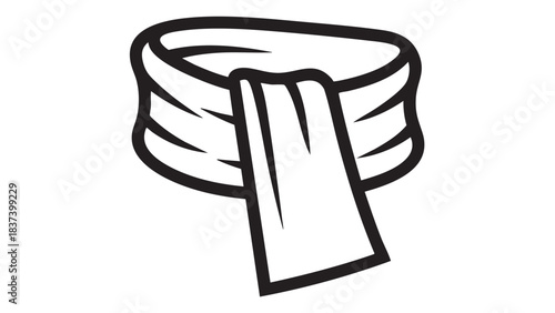 Simple illustration of a hat with a ribbon