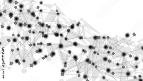 Abstract Black Geometric Network Background – Modern Polygon Mesh Connection Pattern with Dots, Lines, and Triangular Shapes for Futuristic Tech, Digital Design, and High-Tech Graphic Projects