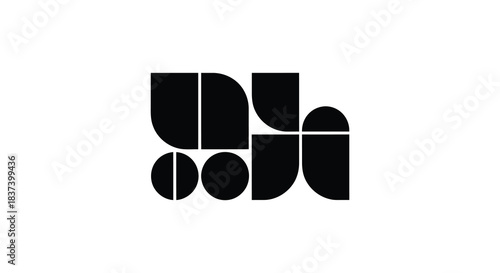 Abstract geometric shapes in black and white a striking artistic silhouette