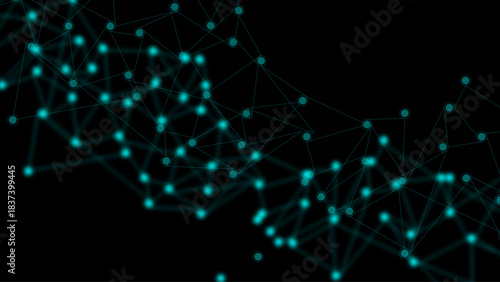 Dark Blue Futuristic Network Background – Abstract Digital Connections with Glowing Nodes and Lines for Technology, AI, Cyber, Data, and Innovation Themes	