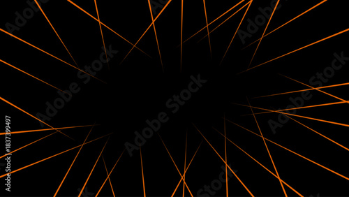 Random geometric golden line pattern on a black background. Random line low poly pattern. abstract seamless line vector. Random chaotic lines abstract geometric patterns of modern design.