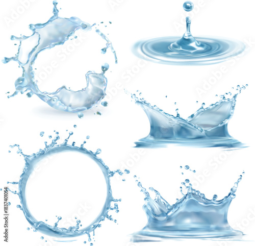 Dynamic Water Splashes and Droplet liquid fluid
