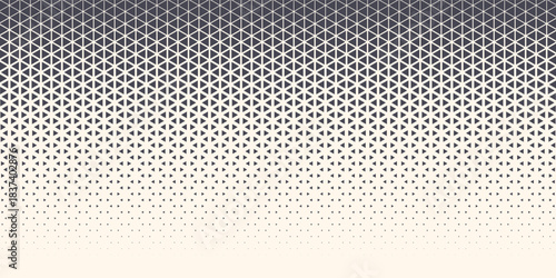 Abstract geometric black and white graphic design print halftone triangle pattern