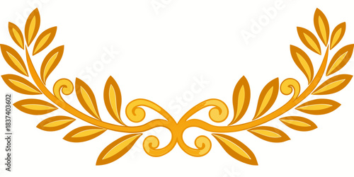 Golden laurel wreath design, vector