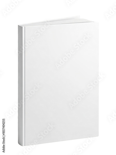 Blank white hardcover book mockup isolated on a black background for design purposes