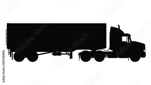 A striking silhouette of a large semi truck showcasing its powerful build