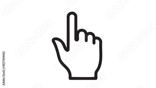 3D vector illustration of a human hand with a finger in the form of an arrow gesture as a conceptual symbol icon