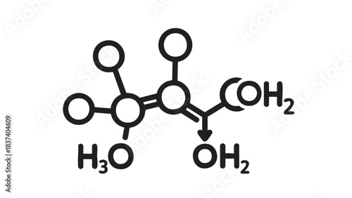 Molecular structure of a chemical compound with hydroxyl groups attached to a central carbon atom illustrated in a simple diagram on a white background
