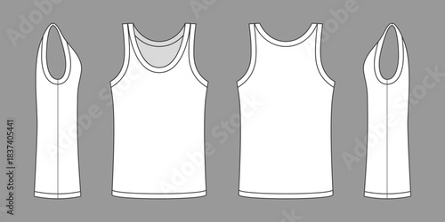Women tank top with front back and side views. Stylish cami top is perfect for everyday wear flattering figure and adding feminine touch with design inspired by fitness and active wear