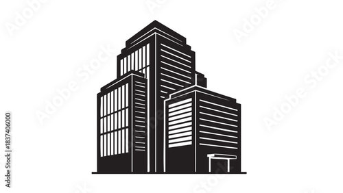 Modern Buildings Illustration Featuring Skyscrapers and Corporate Architecture